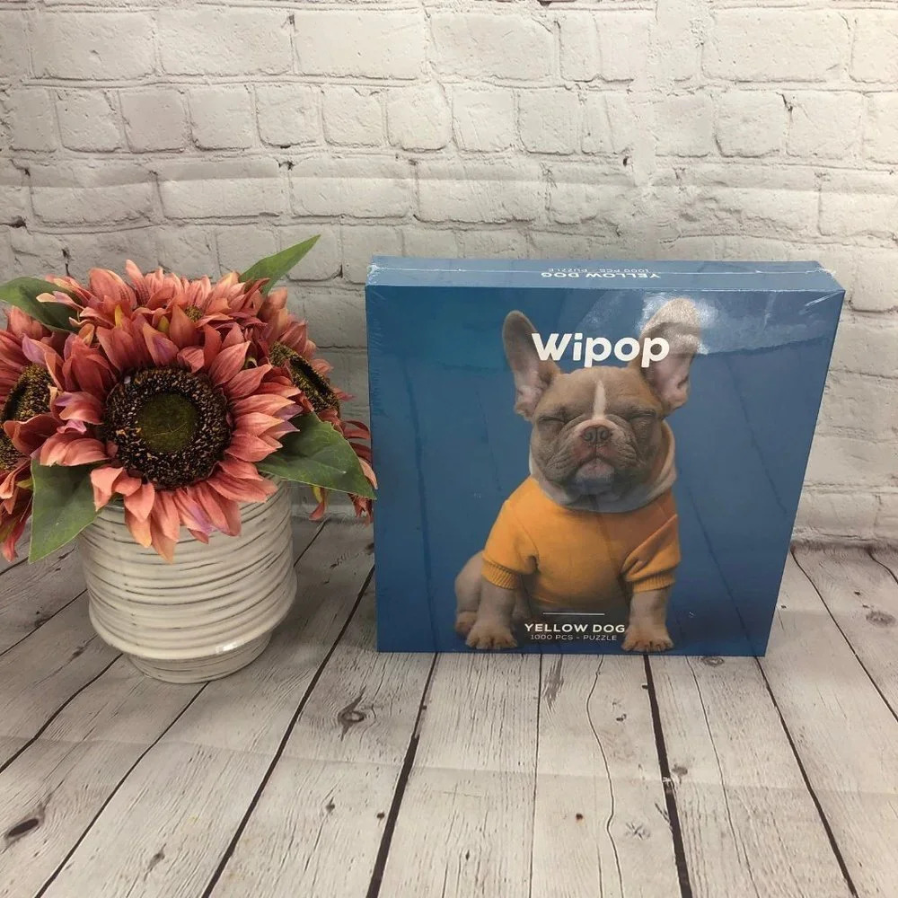 new in box wipop yellow dog frenchie 1000 piece puzzle